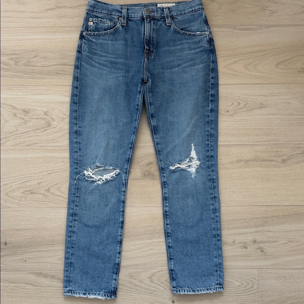 AG Jeans Distressed Mid-Wash Blue Women's Jeans
